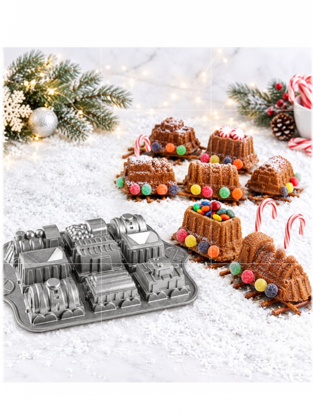 Nordic Ware Heavy Aluminium 9 Train Car Molds- Total Capacity 5 Cups /1.2 L